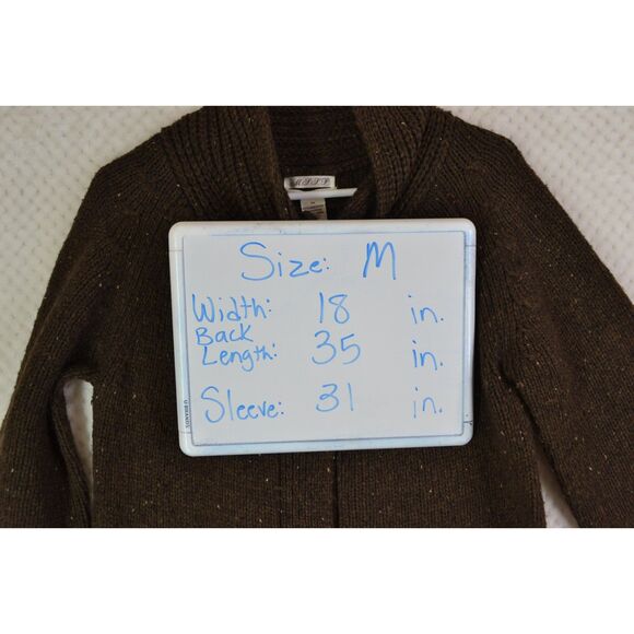 Max Studio MSSP Women's Medium Brown Lambswool Long Cardigan Sweater - Picture 6 of 13